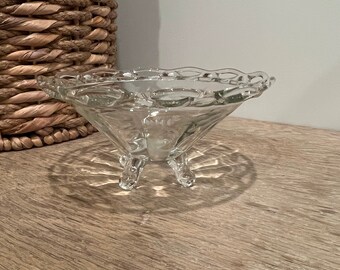 vintage imperial Glass Lace Crocheted Bowl
