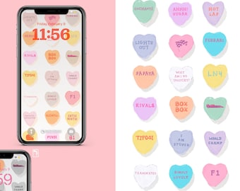 F1 Conversation Hearts Digital Wallpaper