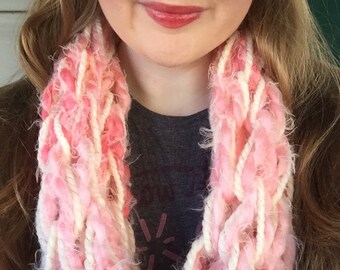 Bubblegum Arm Knit Infinity Scarf