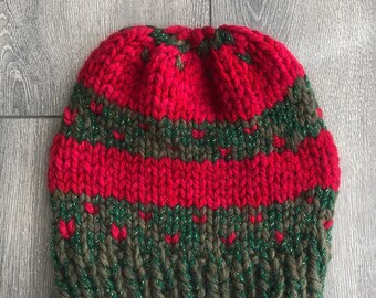 Christmas Fair Isle Knitted Beanie