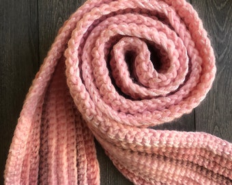 Pink Crochet Scarf