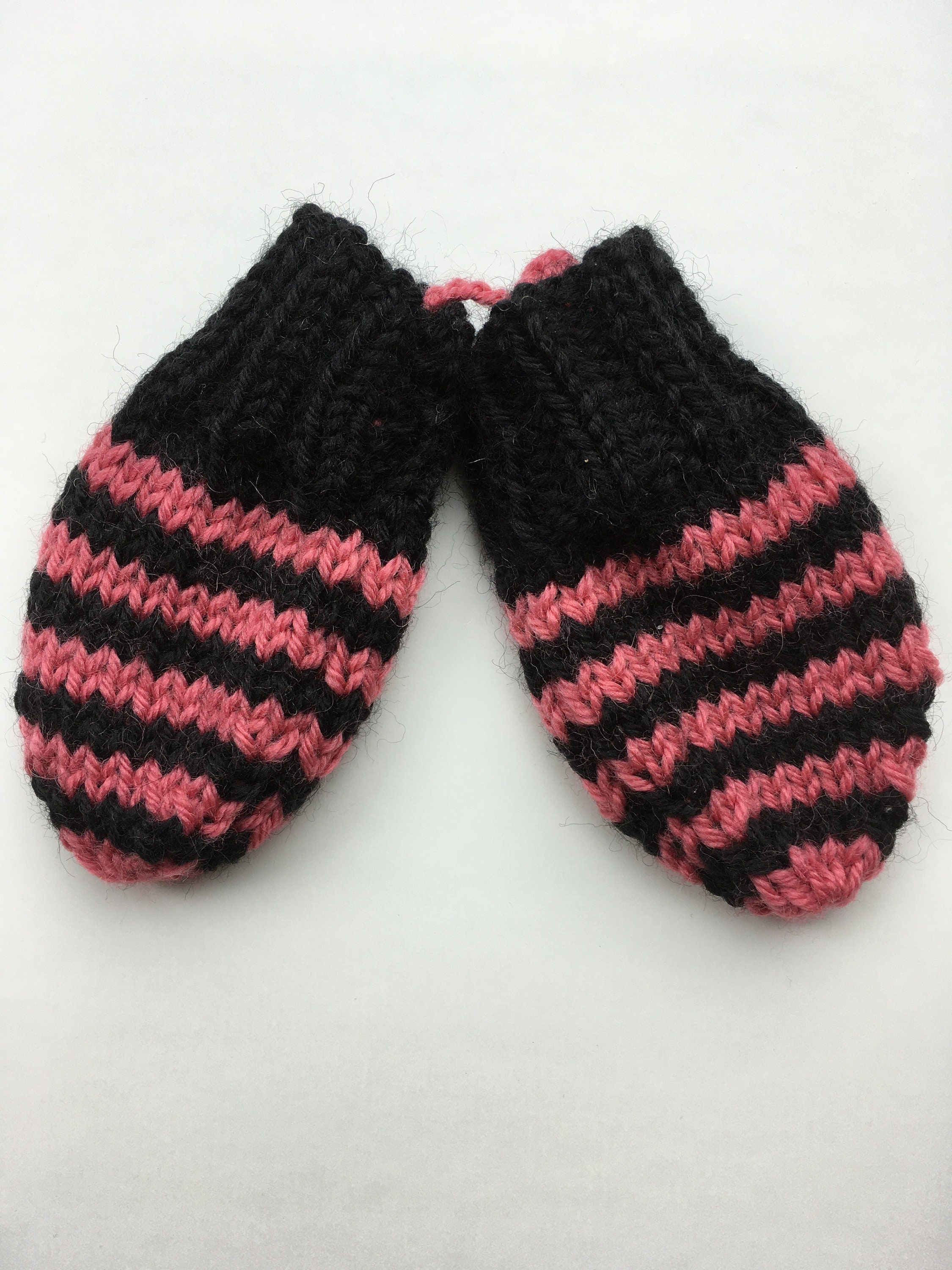 Babyhug 100% Cotton Knit Striped Mittens Pack of 3 - Orange Green & Blue