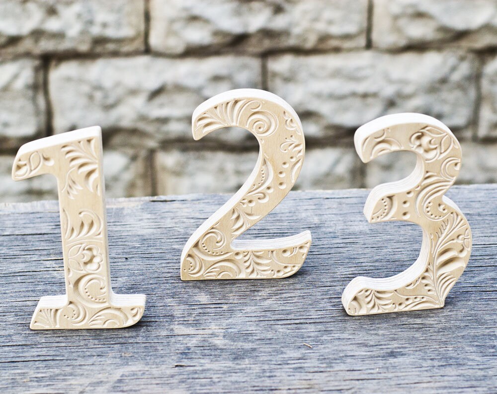 Wooden numbers Photo props birthday Table stand up numbers 5 Etsy