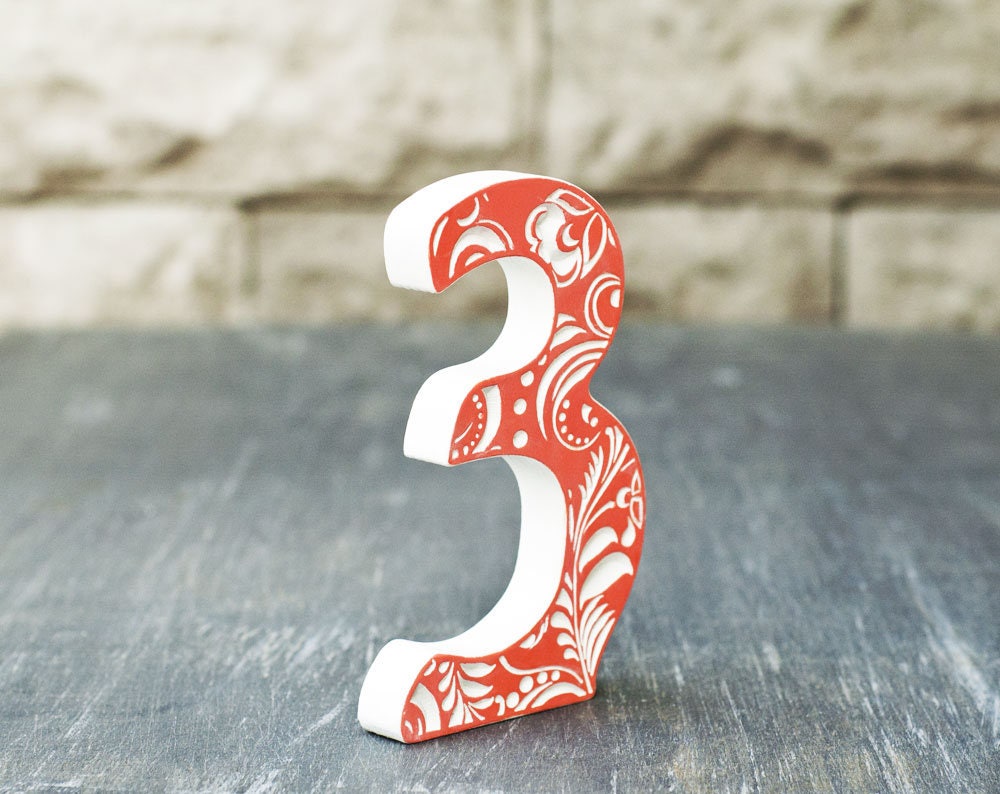 Wooden numbers Photo props birthday Table stand up numbers 5 Etsy