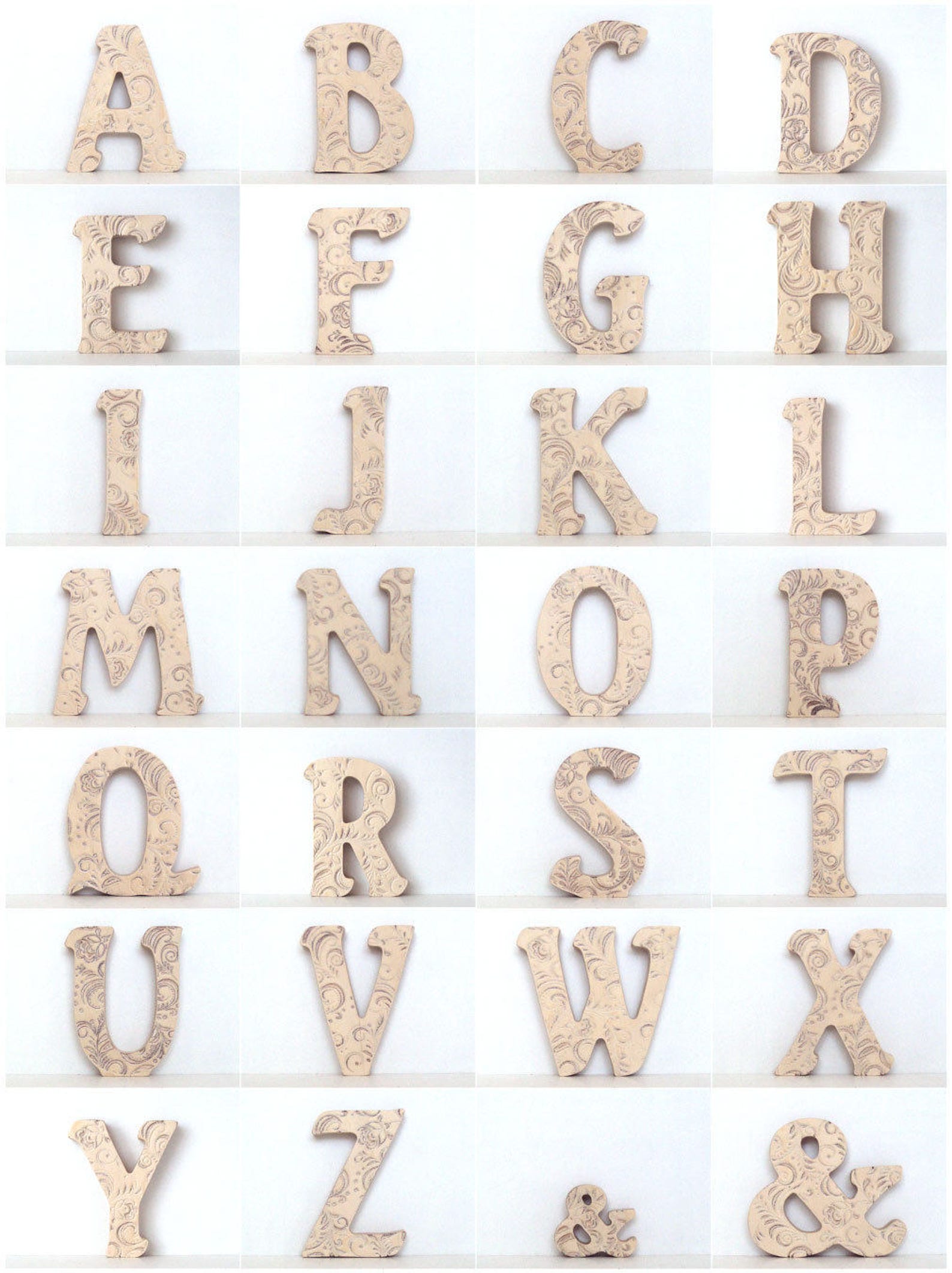 Grey Letter N Wooden Letters Stand up Letter Art Monogram Etsy