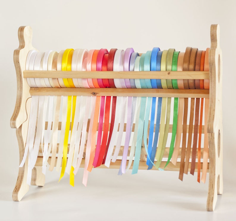 Wooden bow holder for girls Craft organizer String holder for Etsy