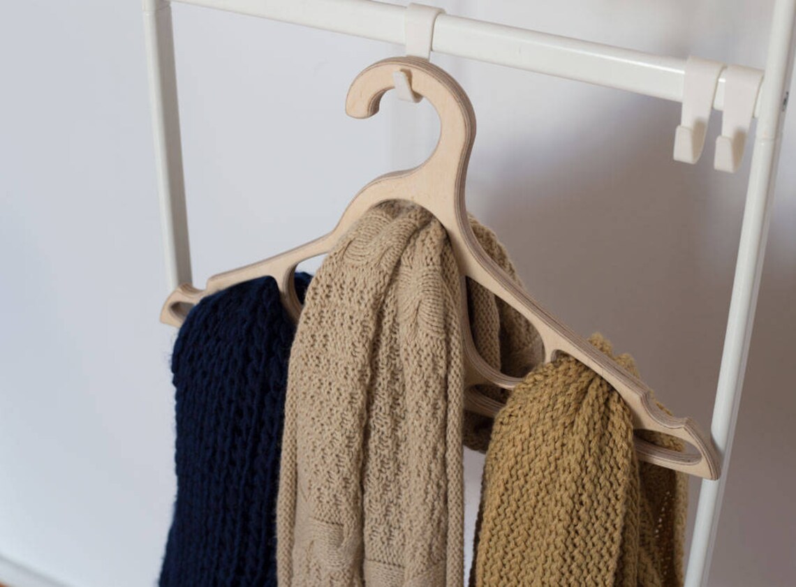 Wooden Hanger for Scarf Organizer Tie Holder Wood Closet Etsy