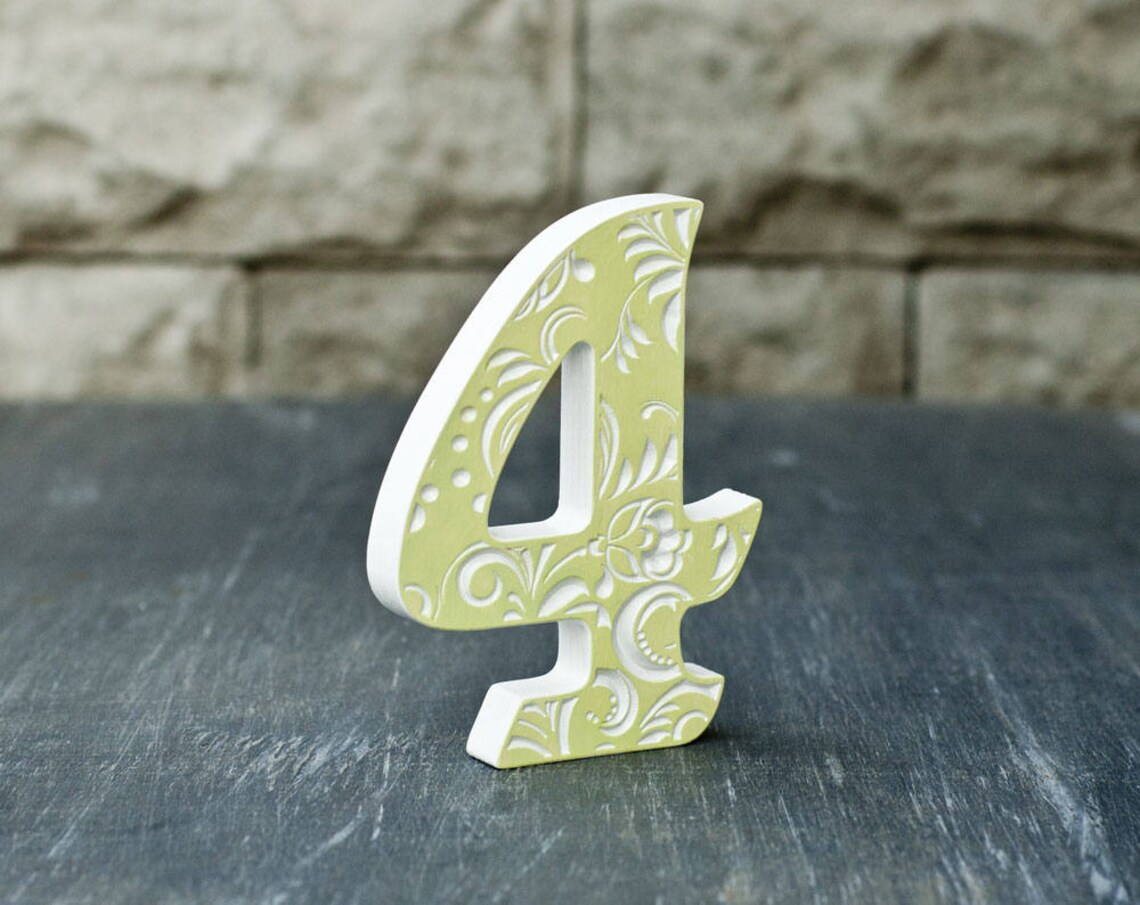 Wooden numbers Photo props birthday Table stand up numbers 5 Etsy