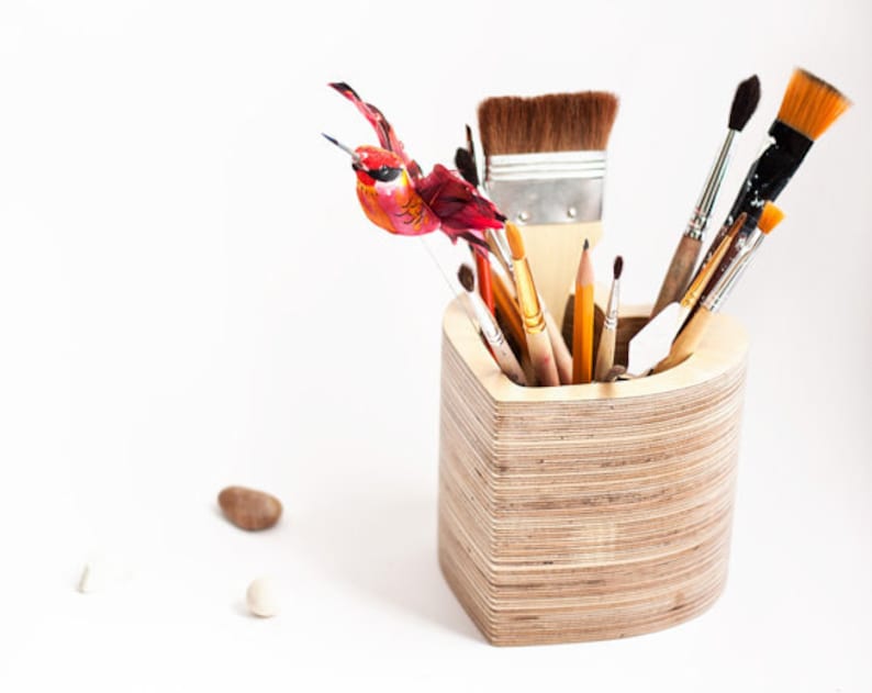 Pencil holder wood heart Cute pen holder for desk Back to Etsy