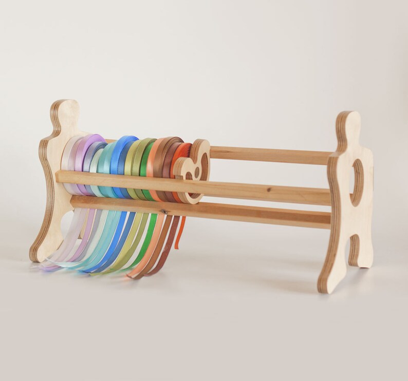 Wooden bow holder for girls Craft organizer String holder for Etsy