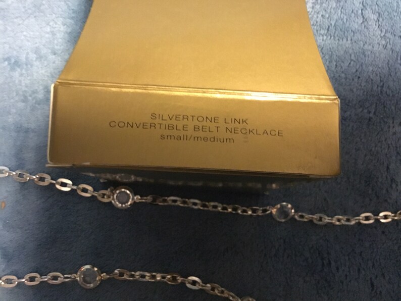 Size smallmedium Vintage Avon 1998 Silvertone link convertible belt necklace