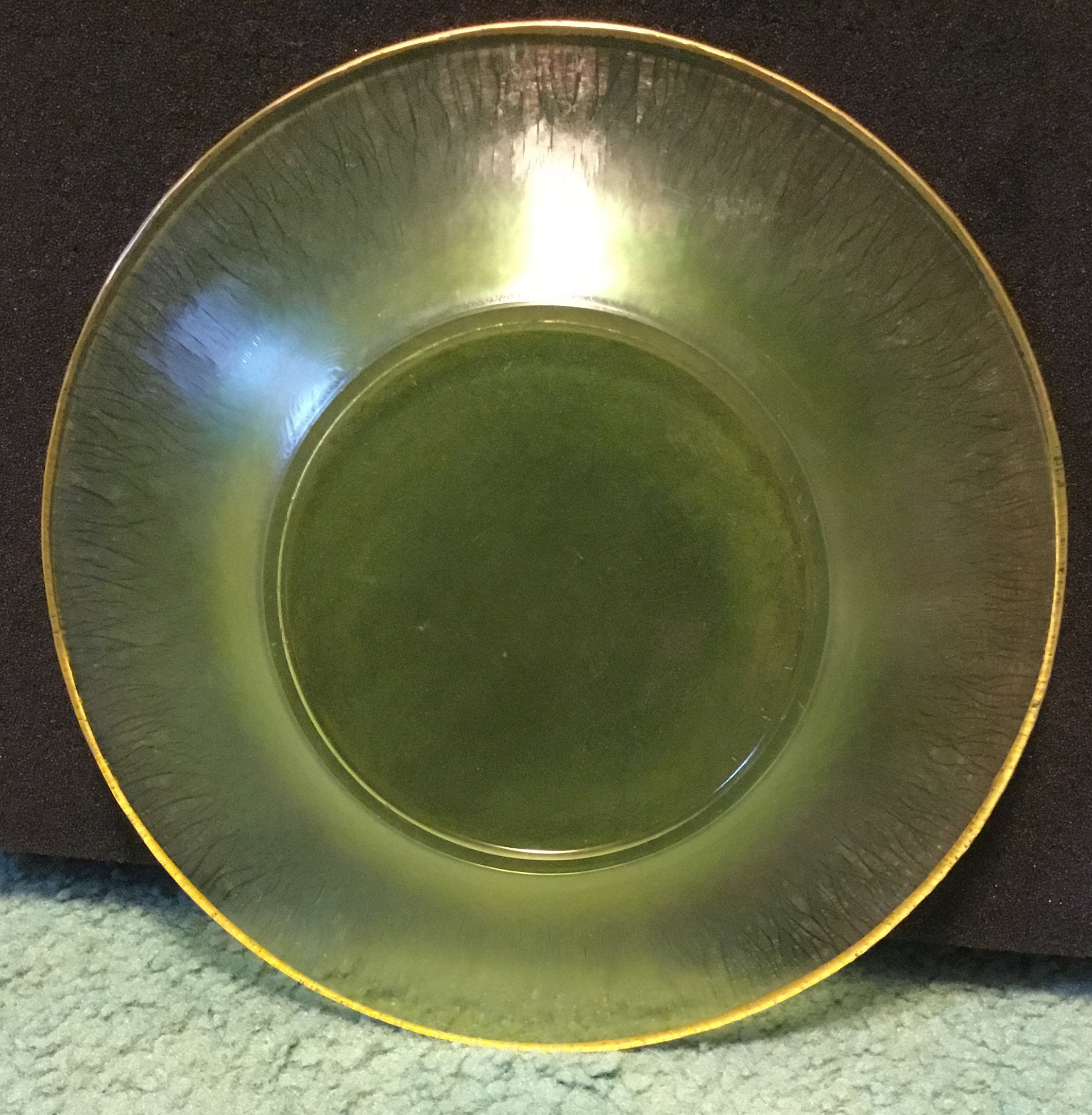 Set of 6 Vintage 8 3/4 glass clear yellow plates with gold Etsy