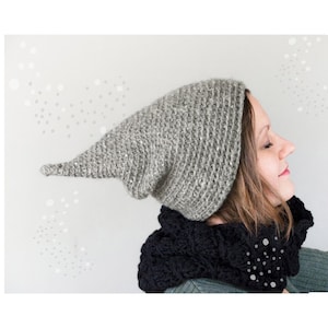 Gebreide puntmuts met glitter of effen | Elfenmuts | Baby, peuter, kind & volwassene | Handgemaakte alpaca merino muts