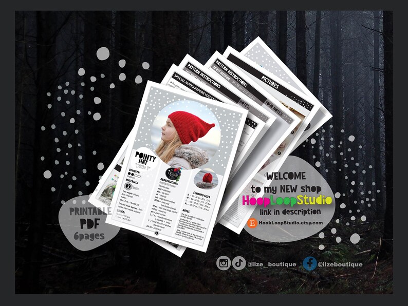Crochet Pixie Hat Pattern, DIY Christmas Gnome Hat Pattern, Funny Hat Pattern, Slouchy Hat Pattern, Elf Pattern, Raised Top Hat Pattern image 4