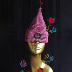 Crochet Pixie Hat Pattern, DIY Christmas Gnome Hat Pattern, Funny Hat Pattern, Slouchy Hat Pattern, Elf Pattern, Raised Top Hat Pattern image 15