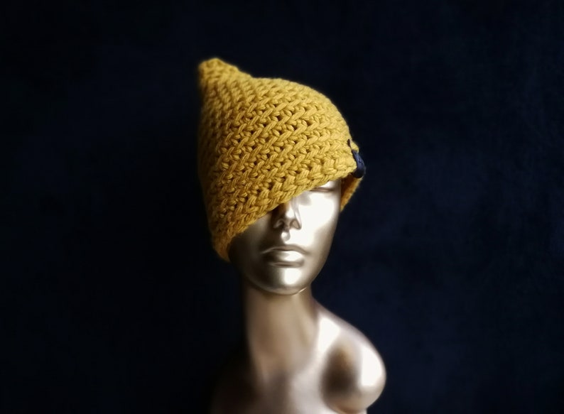 Chunky Knitted Pointy Hat Raised Top Hat Woodland Elf Pixie Etsy