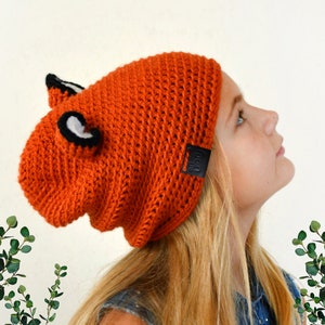 Knitted Fox or Wolf Costume Hat | Adjustable Tie On Ears, Handmade from Soft Alpaca Wool Yarn
