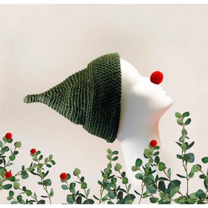 Crochet Pixie Hat Pattern, DIY Christmas Gnome Hat Pattern, Funny Hat Pattern, Slouchy Hat Pattern, Elf Pattern, Raised Top Hat Pattern image 17