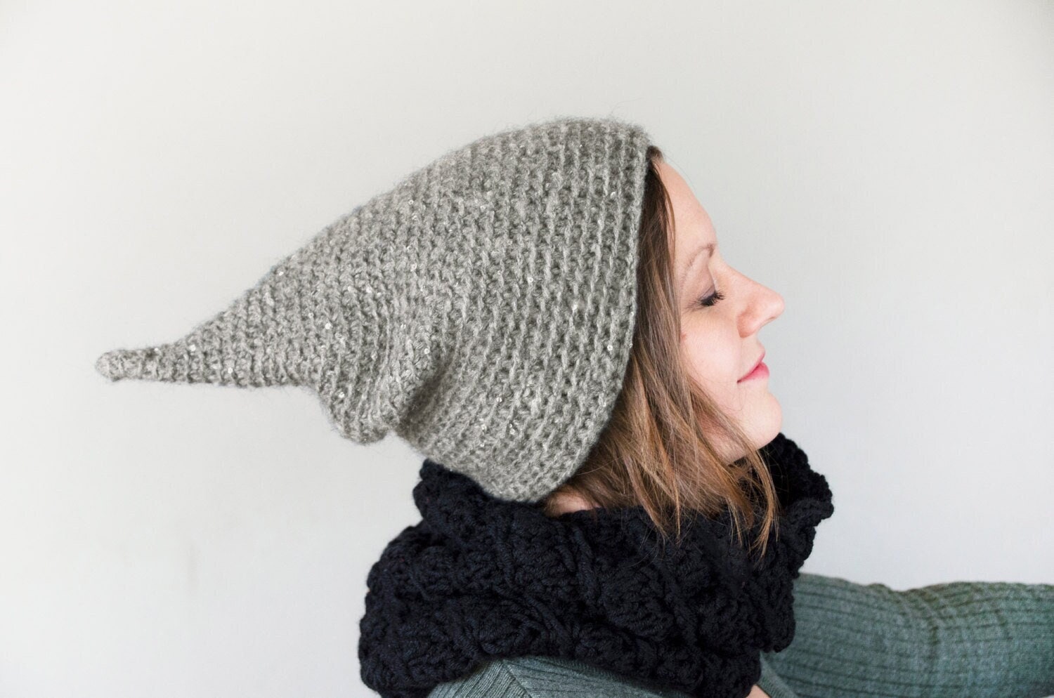 Gnome Hat, Sparkling Fairy Hat, Elf Beanie, Fantasy Costume