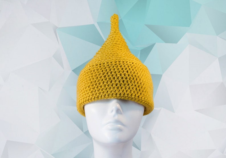Crochet Pixie Hat Pattern, DIY Christmas Gnome Hat Pattern, Funny Hat Pattern, Slouchy Hat Pattern, Elf Pattern, Raised Top Hat Pattern image 9