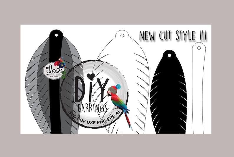 Download DIY Leather feather earrings Cricut SVG files printable ...