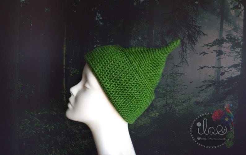 Crochet Pixie Hat Pattern, DIY Christmas Gnome Hat Pattern, Funny Hat Pattern, Slouchy Hat Pattern, Elf Pattern, Raised Top Hat Pattern image 13