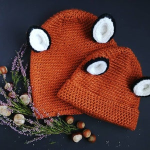 Fox costume hat, Wof costume hat, wolf kids hat with ears, foxy hat for adult, mommy and me outfit, forest party hat, fox ears hat image 8