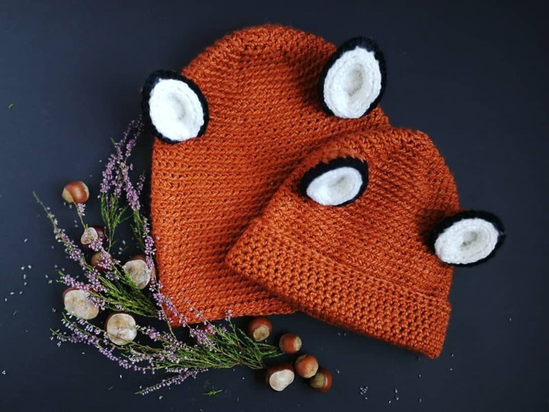 Fox costume hat, Wof costume hat, wolf kids hat with ears, foxy hat for adult, mommy and me outfit, forest party hat, fox ears hat image 8