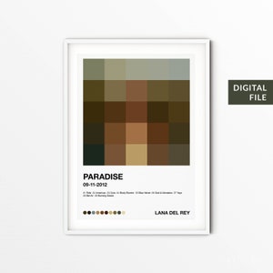 Lana Del Rey Paradise Album Art Printable Download Digital Wall Art Home Decor Music Art 5x5 Pixel Art image 8