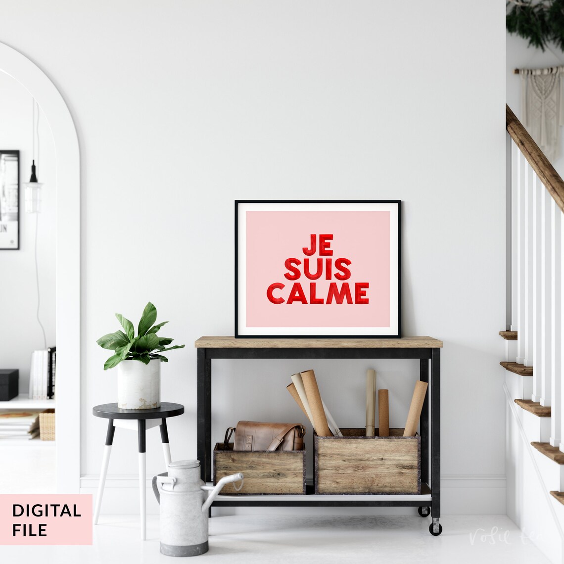 Je Suis Calme Print Hand Lettered Typography Print Home | Etsy