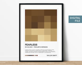 Taylor Swift Fearless Taylor's Version Album Art Printable Download Digital Wall Art Home Decor Music Art 5x5 Pixel Art