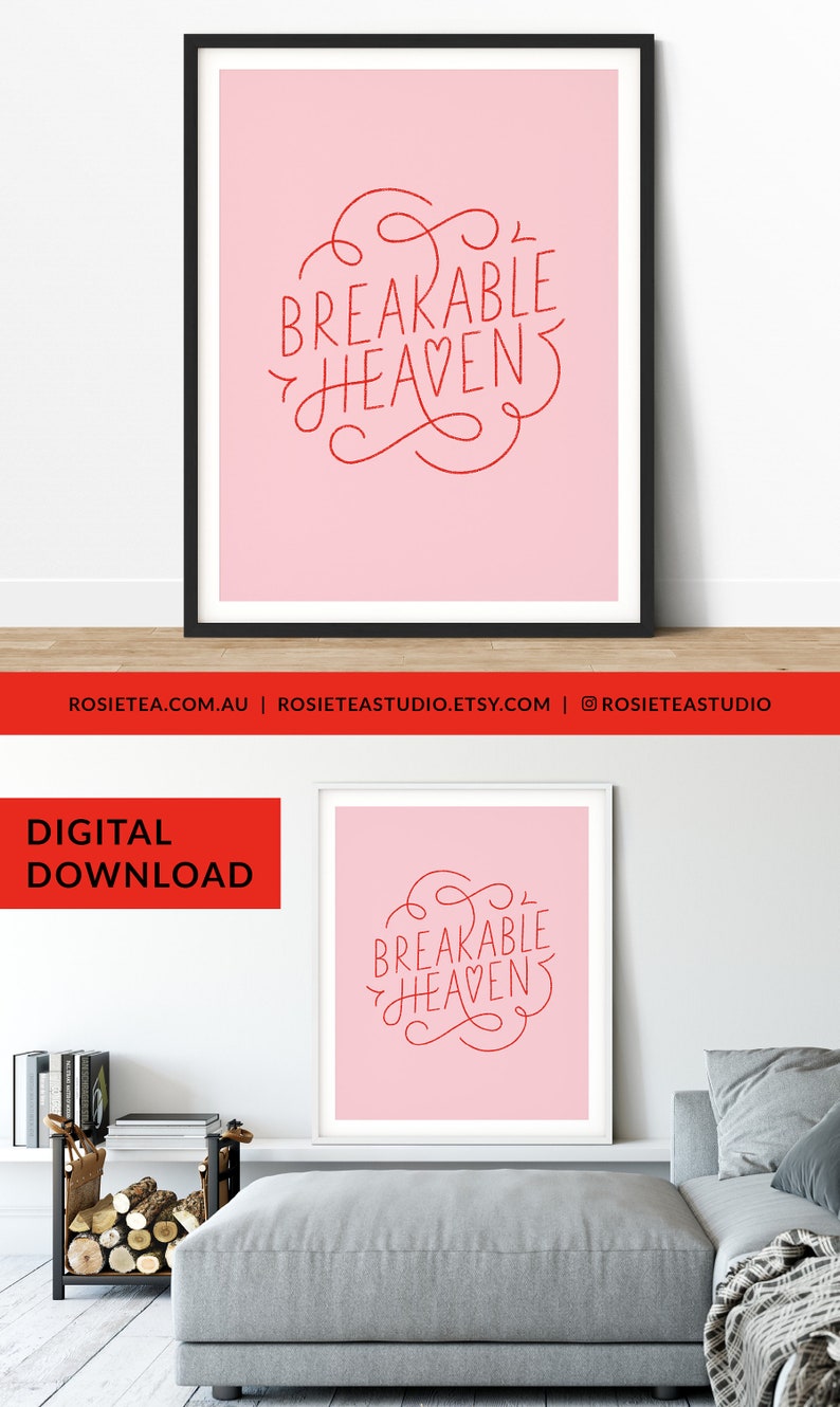 Cruel Summer, Taylor Swift Poster Breakable Heaven Swiftie, Downloadable Print, Hand Lettered Typography Wall Art image 10