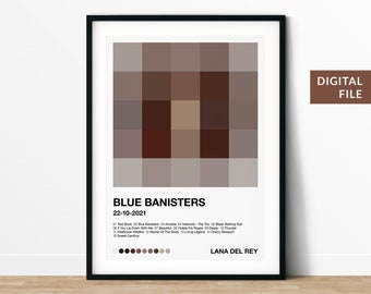 Lana Del Rey Blue Banisters Album Art Printable Download Digital Wall Art Home Decor Music Art 5x5 Pixel Art