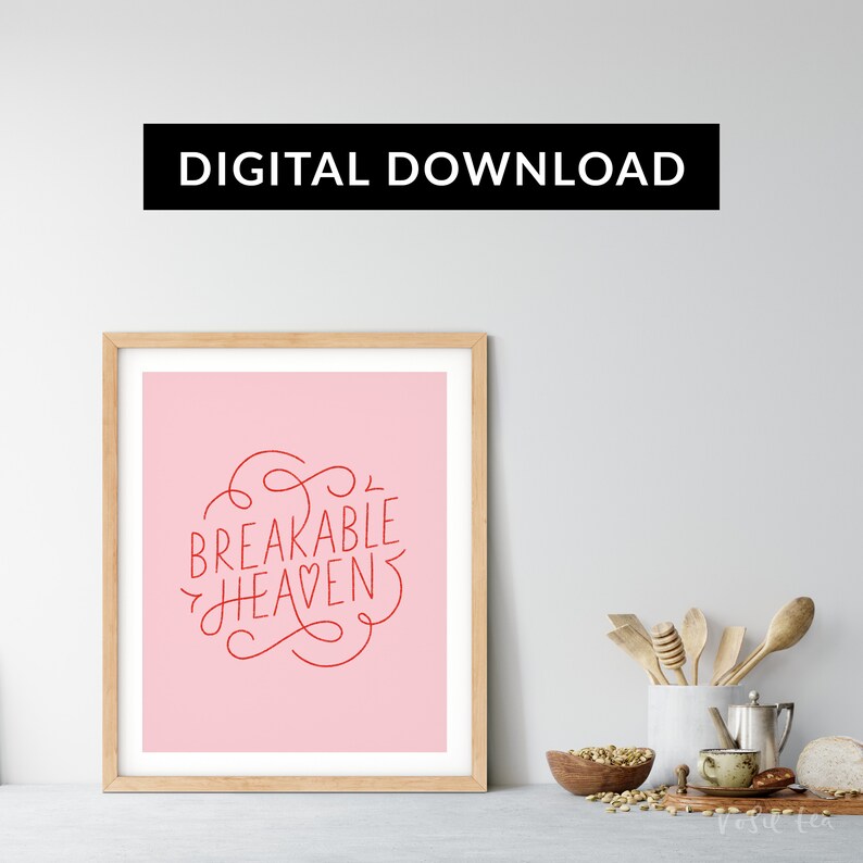 Cruel Summer, Taylor Swift Poster Breakable Heaven Swiftie, Downloadable Print, Hand Lettered Typography Wall Art image 6