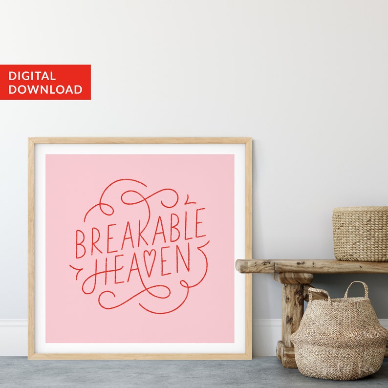 Cruel Summer, Taylor Swift Poster Breakable Heaven Swiftie, Downloadable Print, Hand Lettered Typography Wall Art image 3