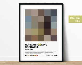 Lana Del Rey Norman F**king Rockwell Album Art Printable Download Digital Wall Art Home Decor Music Art 5x5 Pixel Art