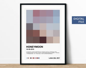 Lana Del Rey Honeymoon Album Art Printable Download Digital Wall Art Home Decor Music Art 5x5 Pixel Art