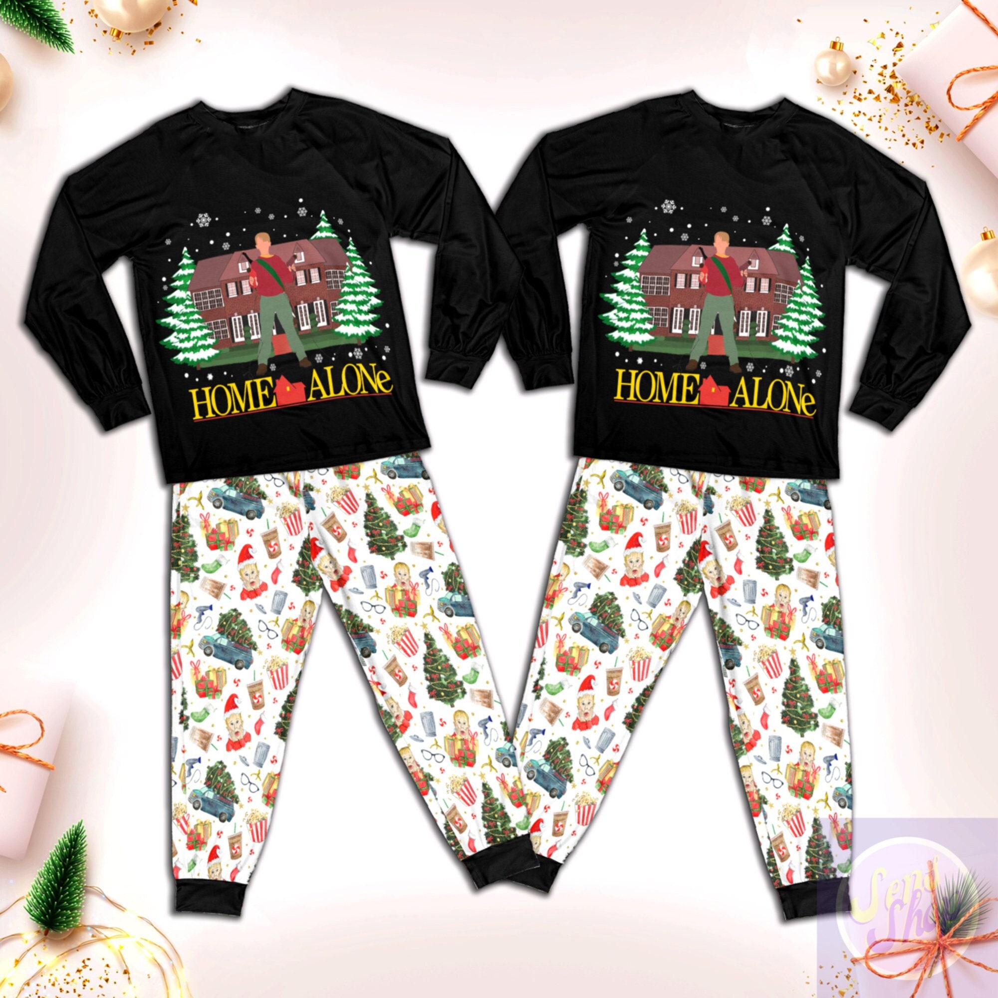 Discover Christmas Movie Pajamas Set For Adult And Kid, Vintage Movie Christmas Characters Family Set, Gift For Fans