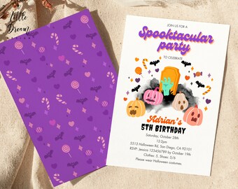 Halloween Birthday Invitation Party Spooktacular Party Halloween Invitation Trick Or Treat Party Faboolous Invitation Spooky Party