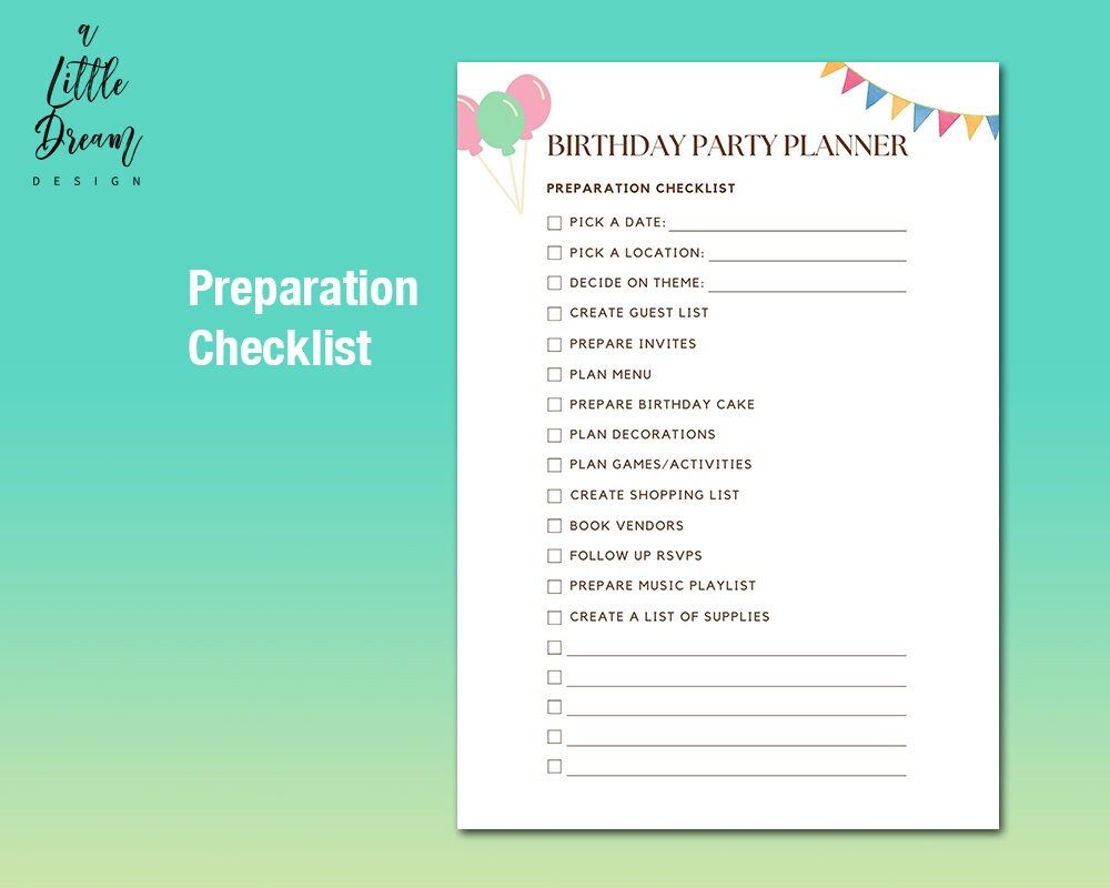 Birthday Party Planner Printable Birthday Budget Planner PDF Digital ...