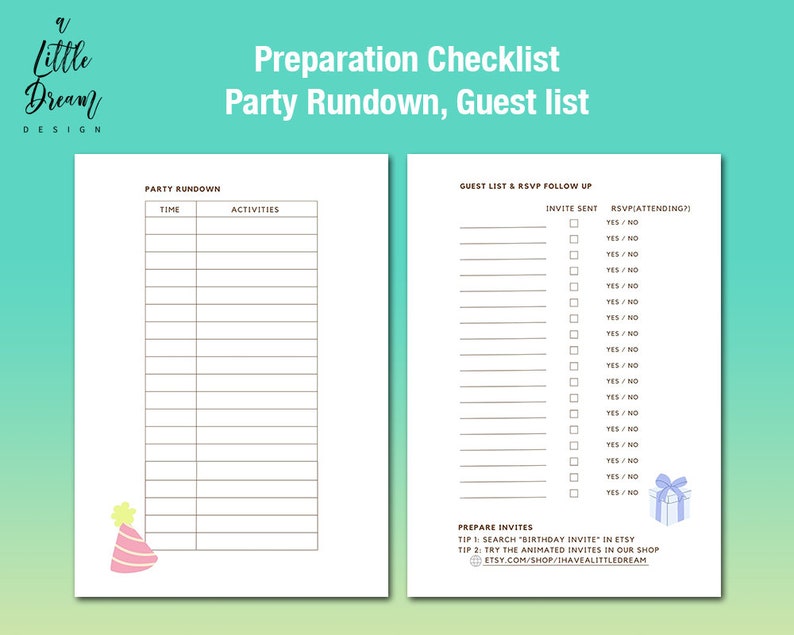 Birthday Party Planner Printable Birthday Budget Planner PDF Digital ...