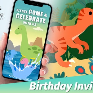 Dinosaur Birthday Invitation Animated Dinosaur Invite Birthday Party Invitation Dinosaur Video Digital Birthday Invite Dinosaur Party