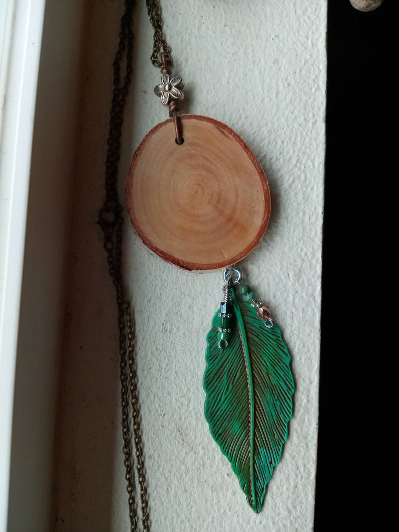 Natural Wood Aromatherapy Jewelry Necklace Boho Hippie Unique Etsy