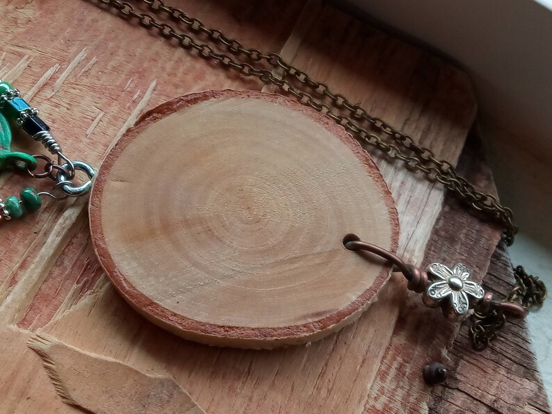 Natural Wood Aromatherapy Jewelry Necklace Boho Hippie Unique Etsy