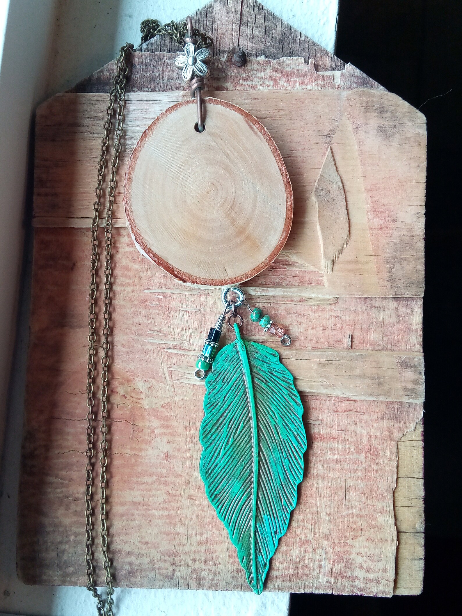 Natural Wood Aromatherapy Jewelry Necklace Boho Hippie Unique Etsy
