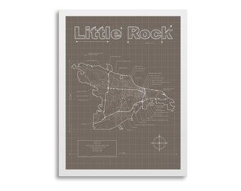 Little Rock Arkansas Map Cufflinks