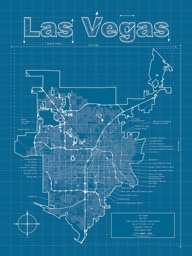 Las Vegas Metro Map Las Vegas Metro Street Map Las Vegas Etsy