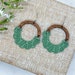 Scallop Spring Green Genuine Leather Wood Arch Earrings, Boho Inspired ...