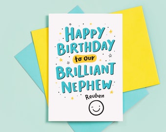 Brilliant Nephew Birthday Card / Personalised Birthday Card Nephew / Boys birthday card