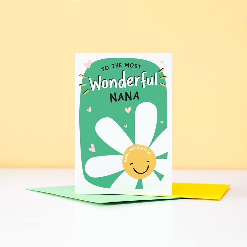 Wonderful Nana Mothers Day Card / Mothers Day Card Nana / for Nana / Card for Grandma / Flower / Daisy image 1